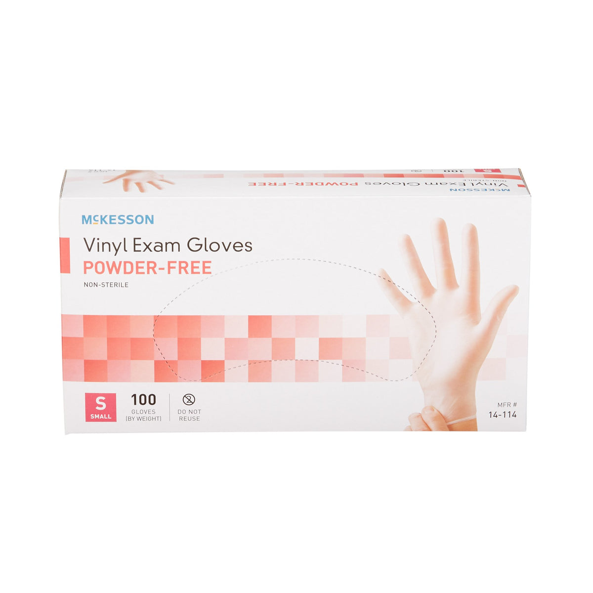 McKesson Vinyl Exam Gloves Small - Case of 1000 - 14-114