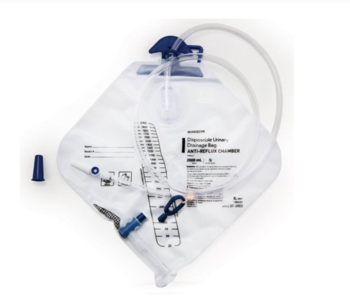 Urinary Drain Bag McKesson Anti-Reflux Valve Sterile 2000 mL - EACH - 37-2802