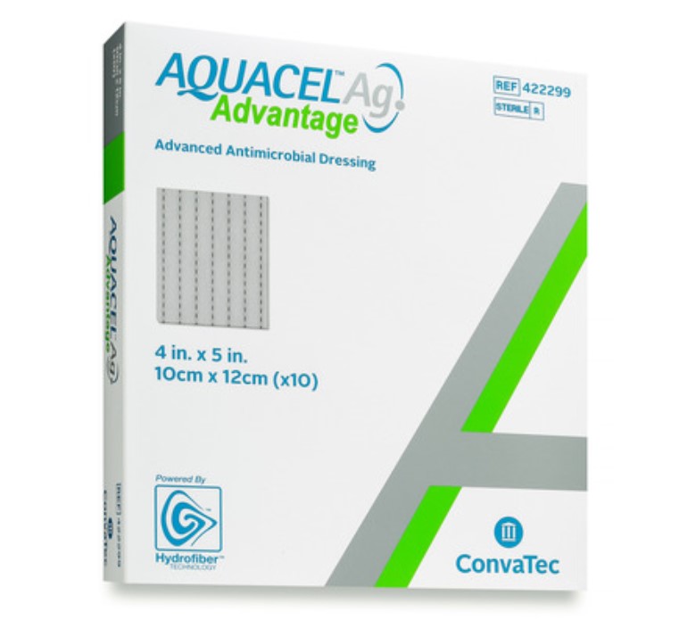 Aquacel Ag Advantage Silver Hydrofiber Dressing 4 X 5 Inch Sterile- Each - alternate view 2 - AQAG45