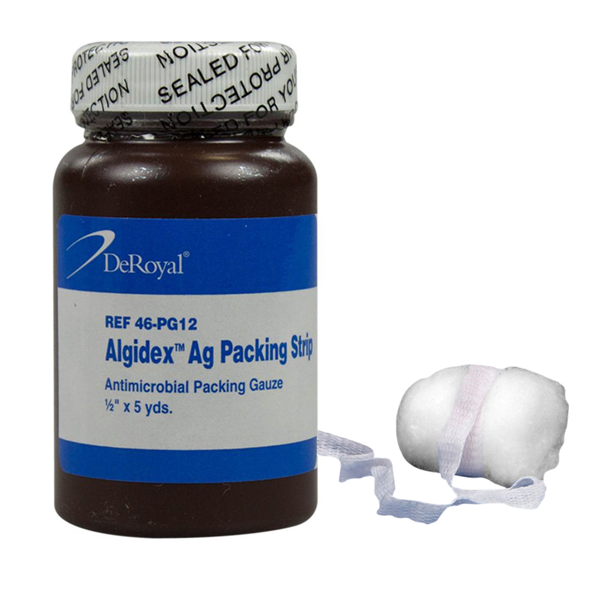 Silver Wound Packing Strip Algidex Ag® 1/2 Inch X 5 Yard Sterile - Each - 46-PG12