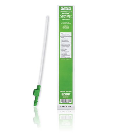 Oropharyngeal Suction Catheter with Thumb Port Valve Vent 14 Fr. Sterile - Each - 6435