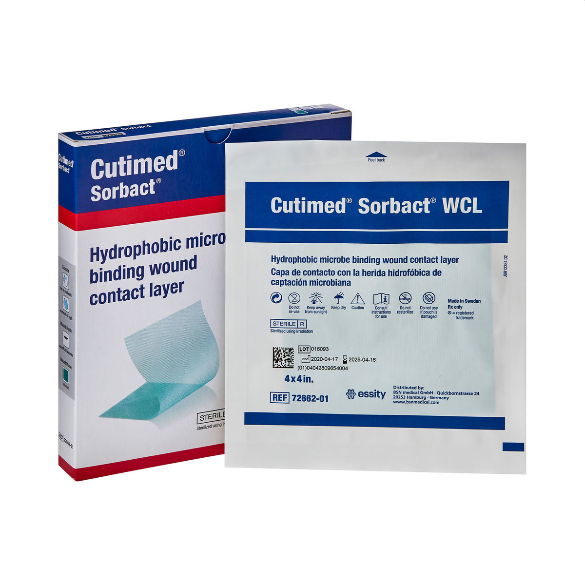 Cutimed® Sorbact® WCL 4 X 4 Inch Hydrophobic 7266201 (Box of 10)