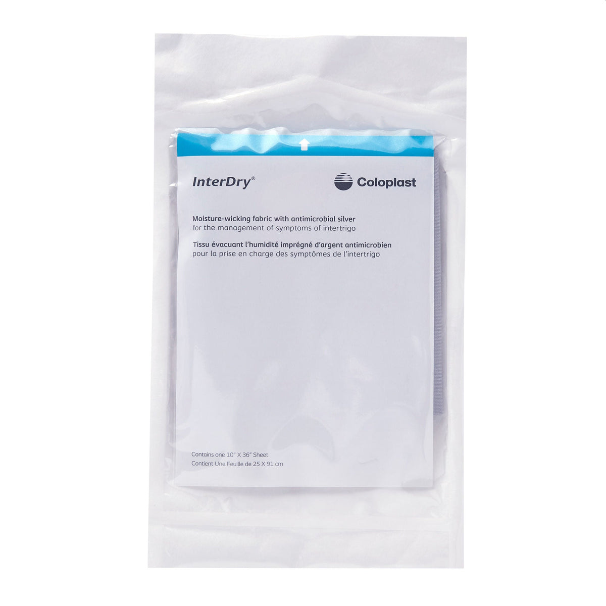InterDry® Ag Rectangle Silver Moisture Wicking Fabric 10 x 36 Inch Single Piece- Each