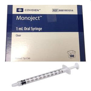 1 ml Clear Oral Medication with caps (Box of 100)