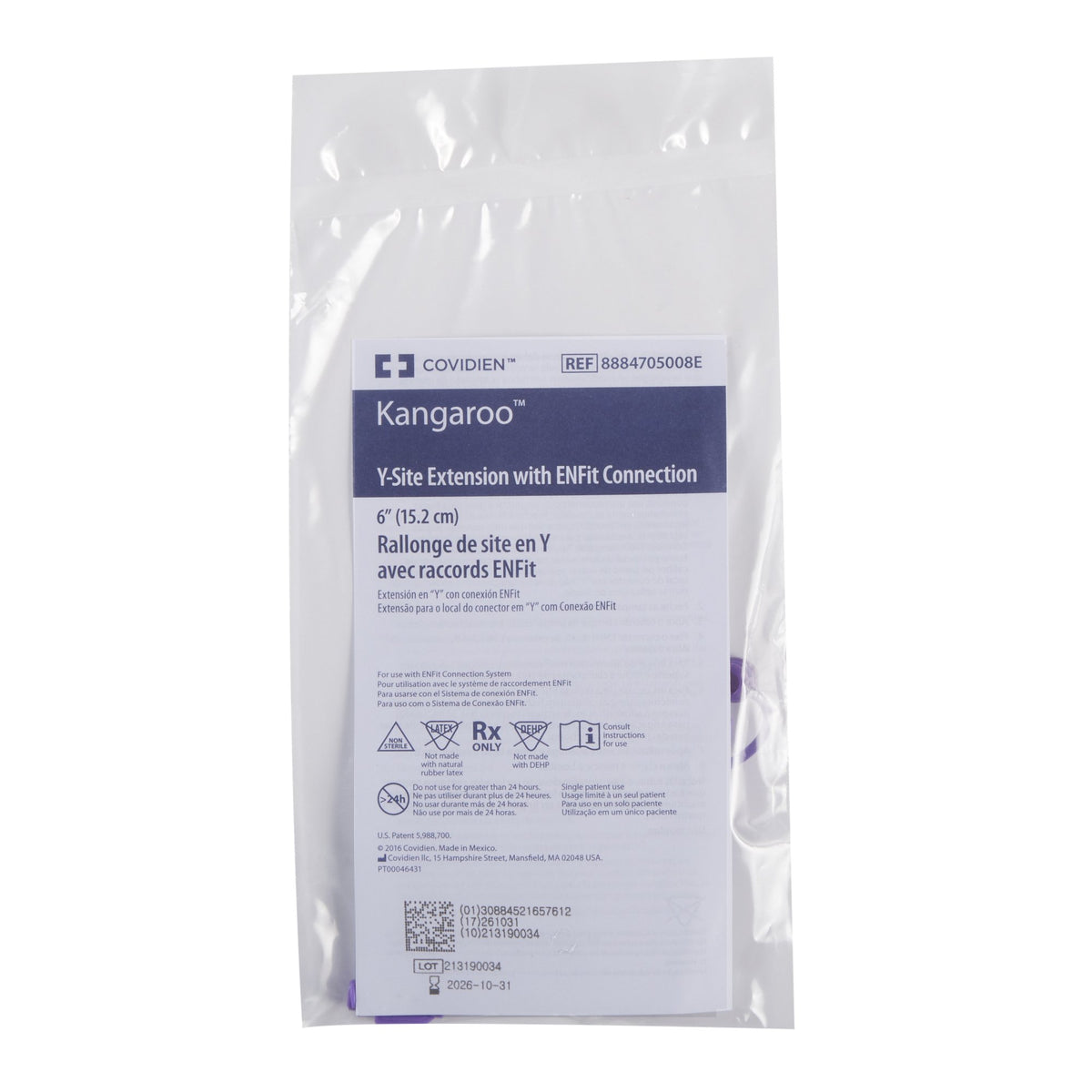 Kangaroo Y-Site Extension Set with ENFit Connection - Each - alternate view 2 - 8884705008E
