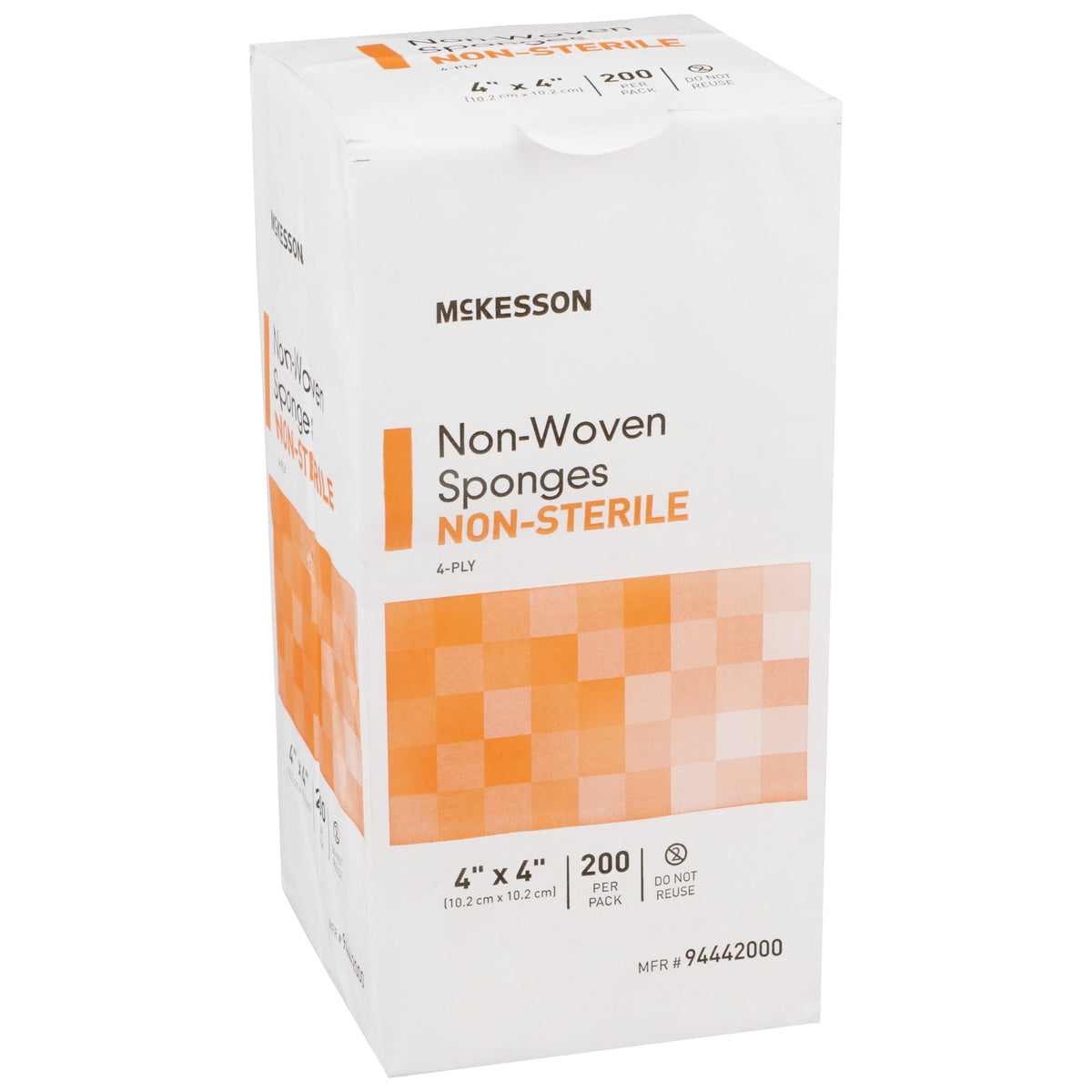 McKesson 4-Ply 4 X 4 Inch NonSterile NonWoven Gauze - Case of 2000 - 94442000