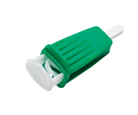 Safety Lancet Assure® 21 Gauge Protective Safety Cap Push Button Activation Finger (Bx/100) - 980121