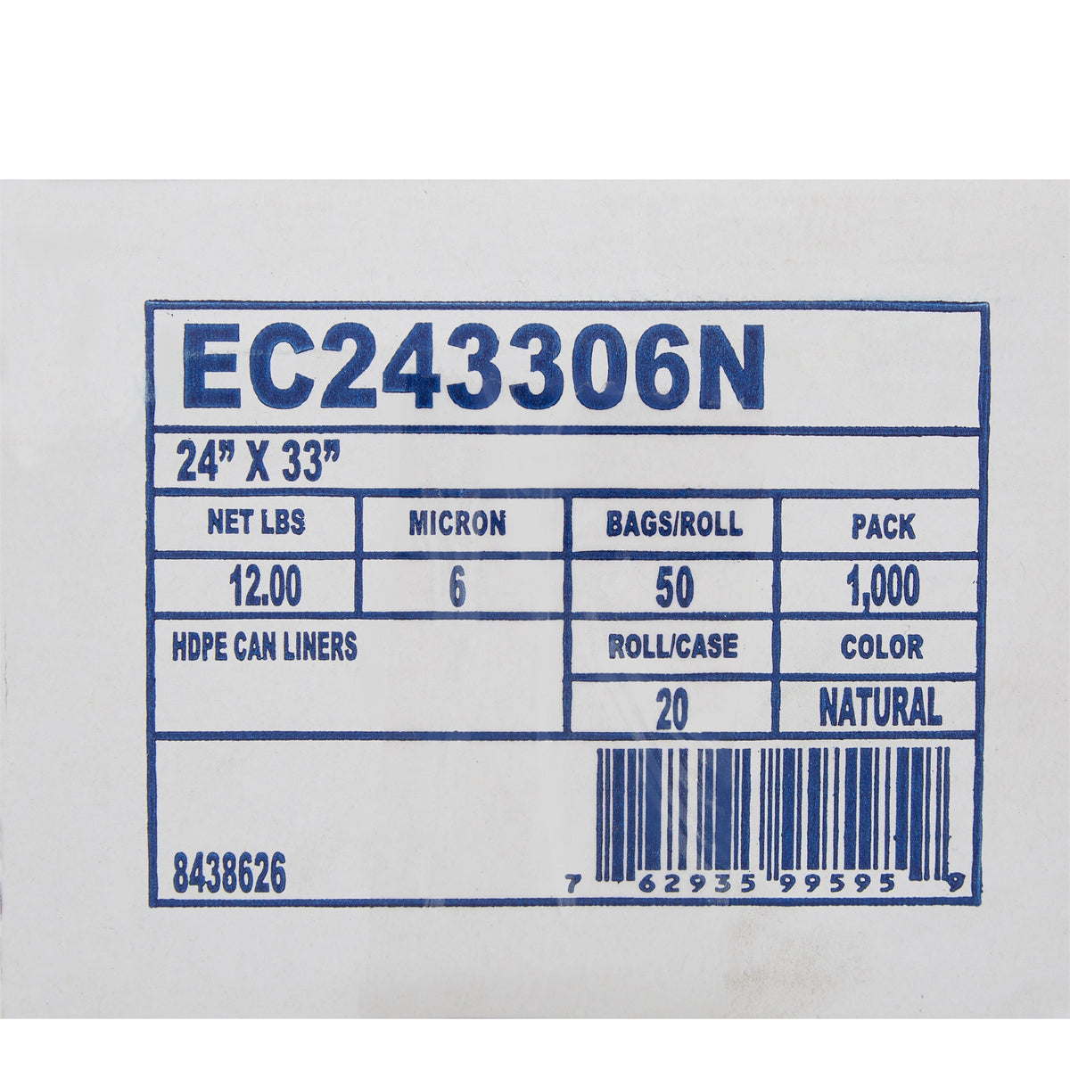 Trash Bag McKesson 15 gal. Clear HDPE 6 Mic. 24 X 33 Inch Star Seal Bottom Coreless Roll (Bx/1000) - alternate view 2 - EC243306N