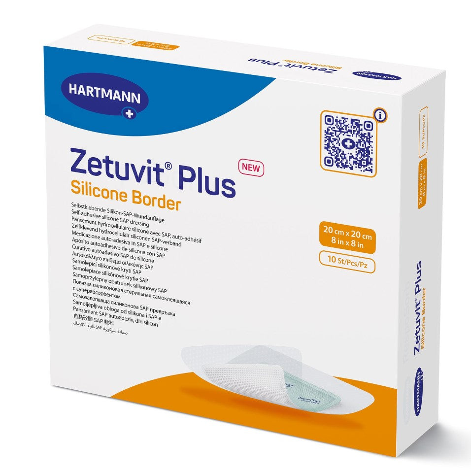 Zetuvit® Plus 8"x8" Silicone Border (Box/10) - ZETUB8810