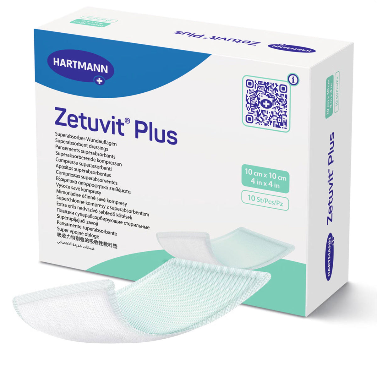 Zetuvit® Plus Super Absorbent Dressing 4 X 4 Inch Square (Box of 10)