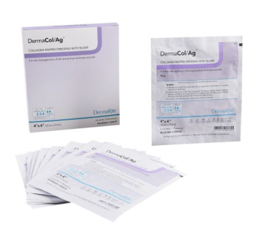 Silver Collagen Dressing DermaCol/Ag 4 X 4 Inch Square Sterile - Each - 00503E
