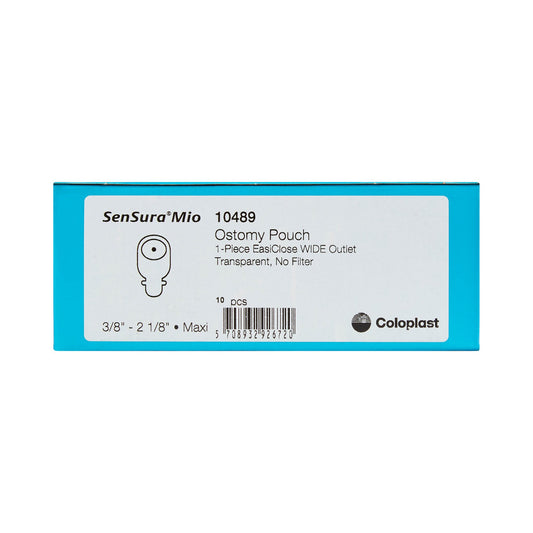 Coloplast SenSura® Mio One-Piece Drainable Pouch, Maxi, Wide Outlet, EasiClose™ Transparent, 3/8" to 2-1/8" Stoma (Bx/10) - OST10489