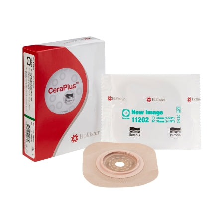 Hollister CeraPlus Up to 1-1/4" Cut-to-Fit Flat Skin Barrier with Tape, 1-3/4" Flange Green, Filter, Integrated Filter(Bx/5) - OST11202