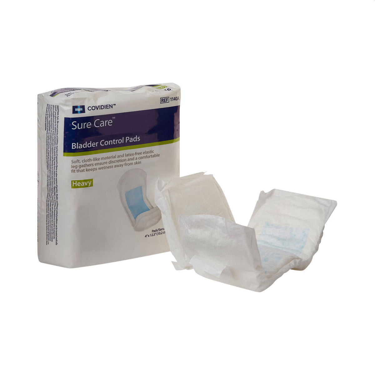 Bladder Control Pad Sure Care 4 X 12-1/2 Inch Heavy Absorbency (Case of 96)