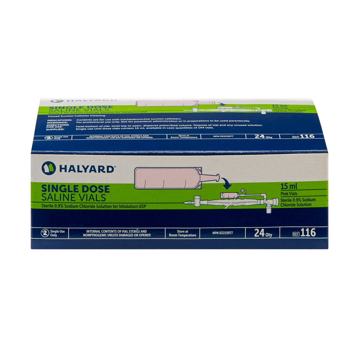 Sodium Chloride 0.9% Solution 15 mL Halyard Health (Box/24) - 116