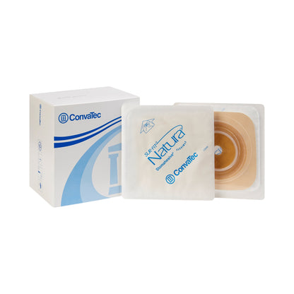 Ostomy Barrier Sur-Fit Natura® Trim to Fit, Standard Wear Stomahesive® Adhesive 45 mm Flange Sur-Fit® Natura® System Hydrocolloid Up to 1 to 1-1/4 Inch Opening 4 X 4 Inch (Bx/10) - OST125264