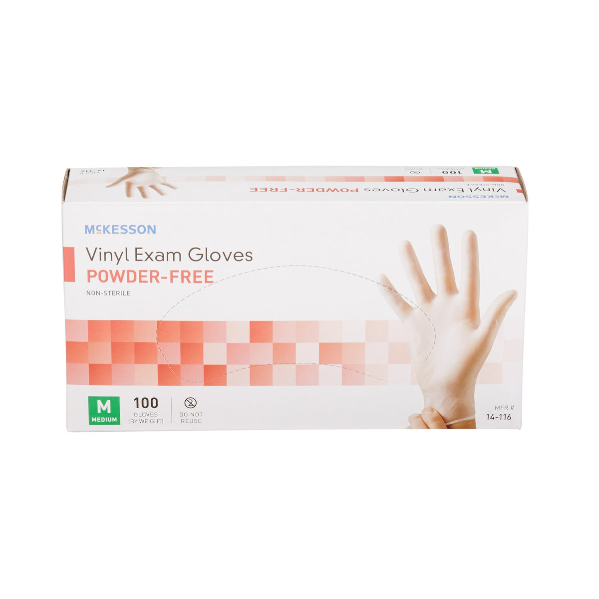 McKesson Vinyl Exam Gloves Medium - Case of 1000 - 14-116