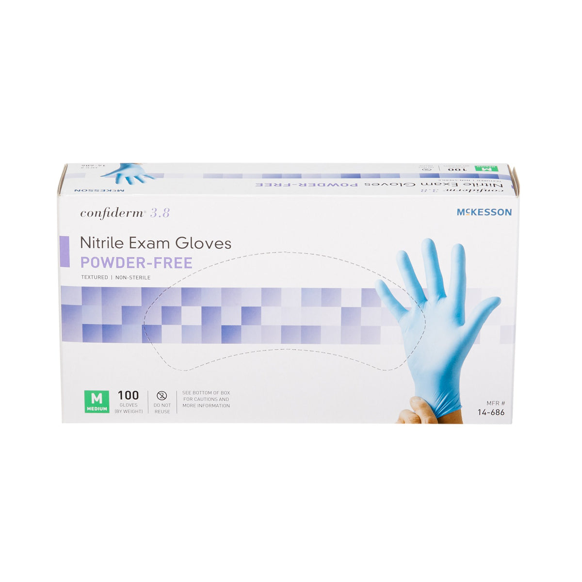 McKesson Confiderm® Nitrile Exam Gloves Medium - Case of 1000 - 14-686