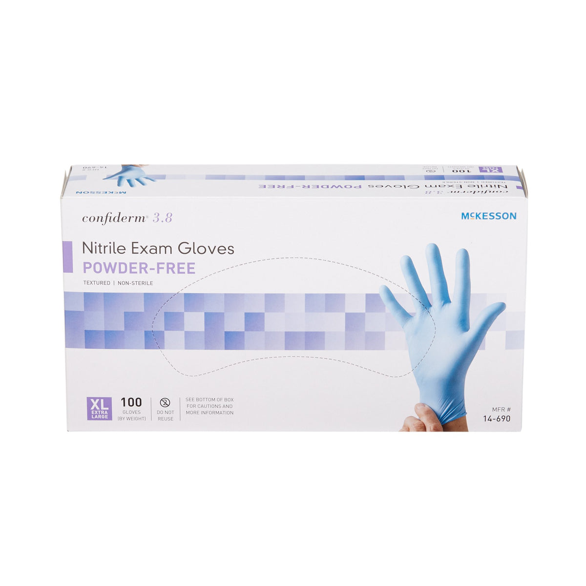 McKesson Confiderm® Nitrile Exam Gloves Extra Large - Case of 1000 - 14-690