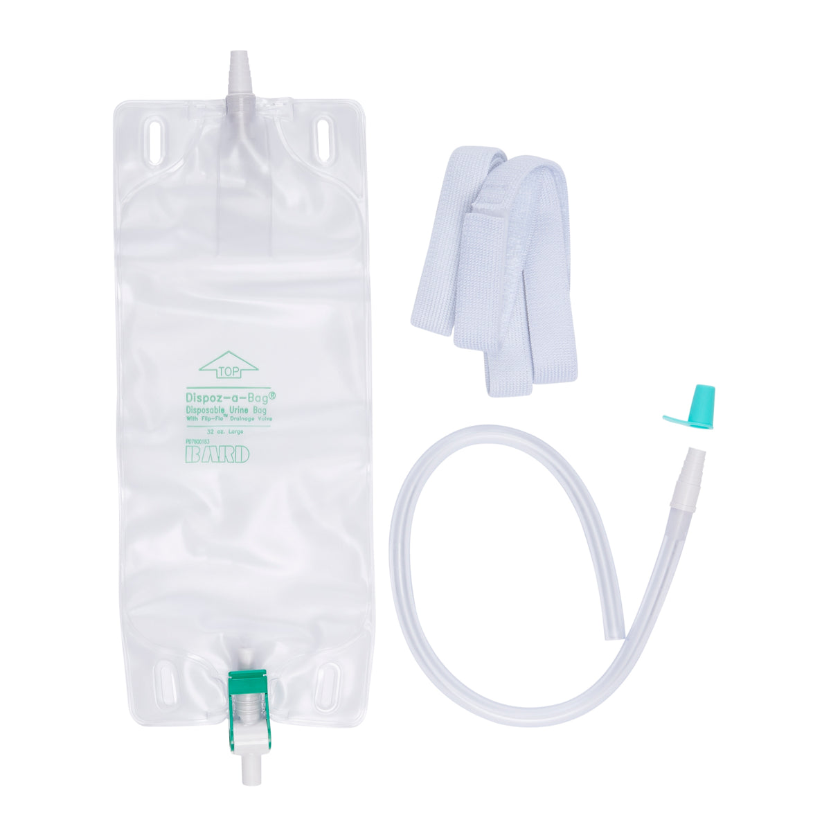 Bard Dispoz-A-Bag® Leg Bag with Flip-Flo™ Valve, Sterile, Fabric Leg Straps, 18" Extension Tubing 32 oz - Each - ULB150832