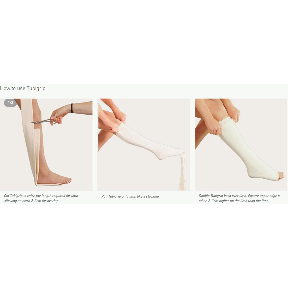 Tubigrip C - 11 Yd / Elastic Tubular Support Bandage Tubigrip® 2-3/4 Inch X 11 Yard Medum Arm / Small Ankle Pull On Beige NonSterile Size C Standard Compression - Each - alternate view 3 - TGC411