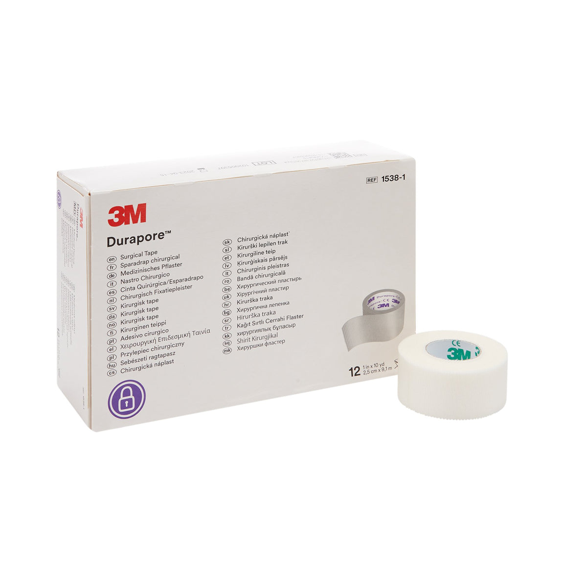 3M Durapore™ Silk-Like Cloth Surgical Tape, 1 Inch x 10 yds- Each - 3M15381