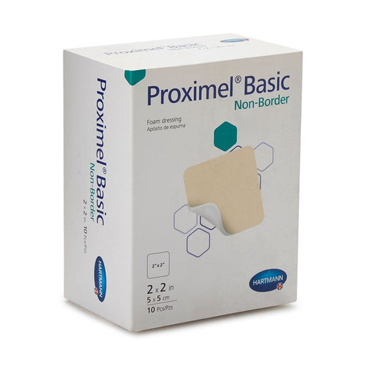 Proximel® Basic Non-Border Foam Dressing 2 X 2 Inch Without Border Waterproof Film Backing Nonadhesive Square Sterile (Box of 10) - 15713106
