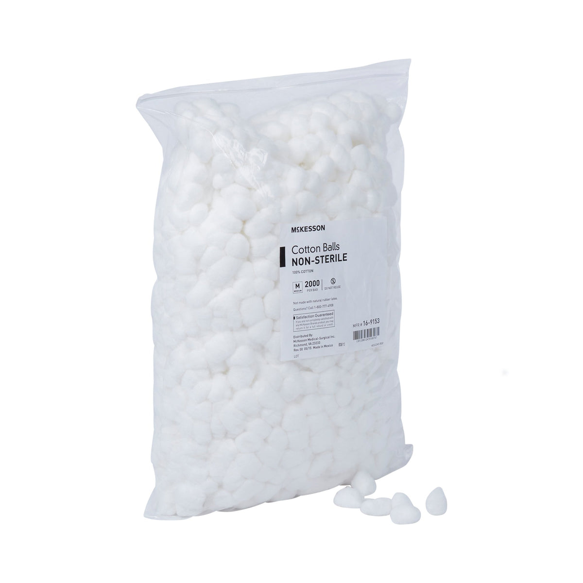 Cotton Ball McKesson Medium NonSterile (Bag of 2000) - 16-9153