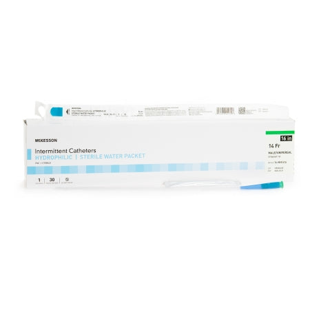 Urethral Catheter McKesson Straight Tip Hydrophilic Coated PVC 14 Fr. 16 Inch (Bx/30) - 16-MH1614