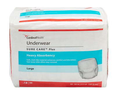 Unisex Adult Absorbent Underwear Sure Care Plus Pull On with Tear Away Seams Large Disposable Heavy Absorbency (Case of 72) - 681615A