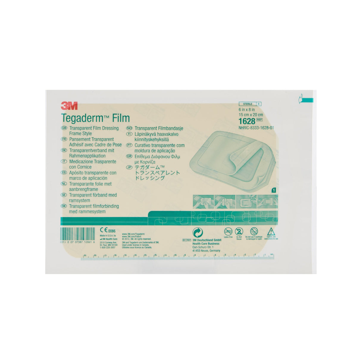 Tegaderm Transparent Film Dressing 3M 6”x8” Frame Style Delivery Sterile– EACH - TD1628