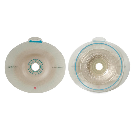 Ostomy Barrier SenSura® Mio Convex Trim to Fit, Extended Wear Elastic Adhesive 50 mm Flange Red Code System 15 to 40 mm Opening (Box of 5) - OST16483