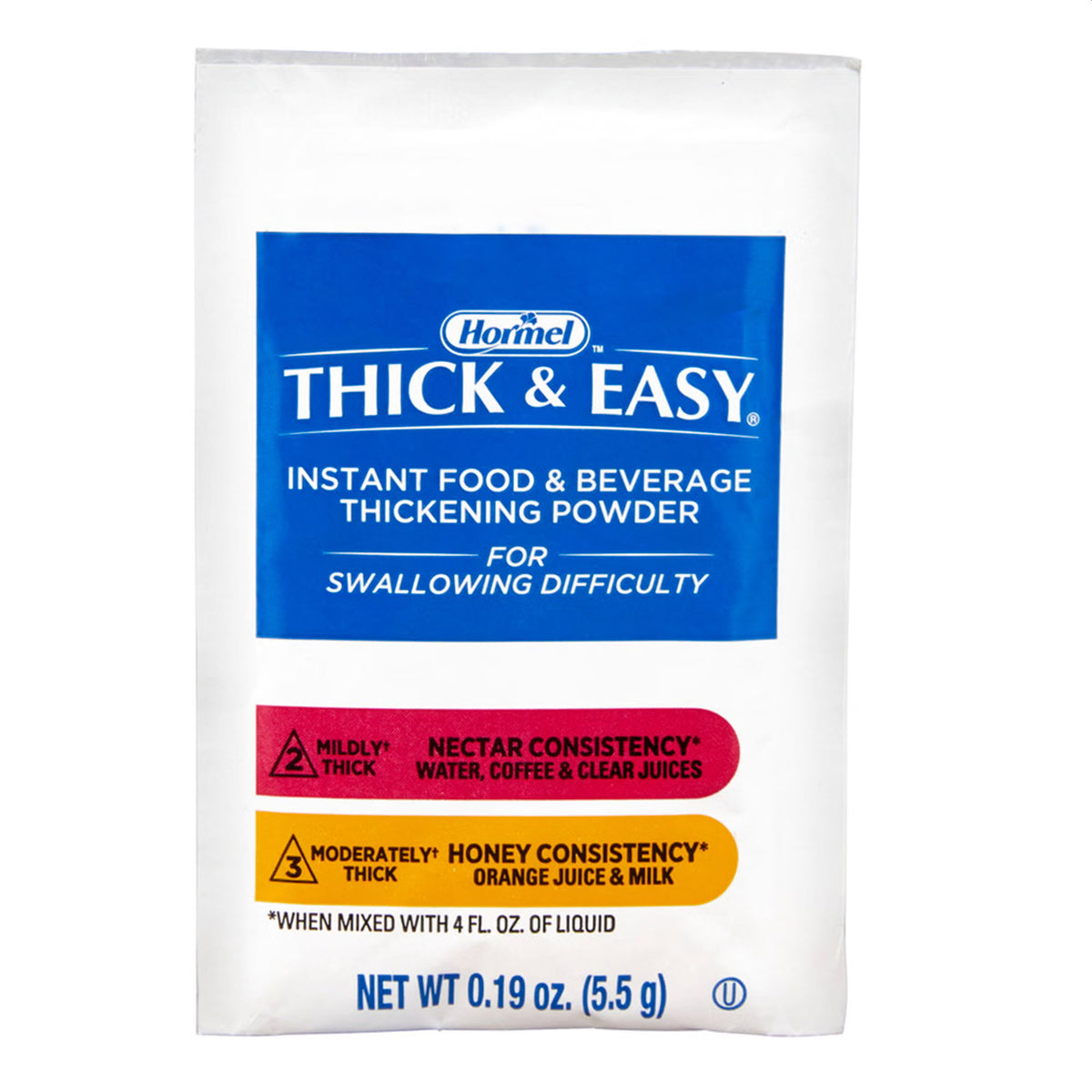 Thick & Easy® Food and Beverage Thickener 5.5 Gram Individual Packet Unflavored Powder IDDSI Level 2 Mildly Thick (Case of 100)