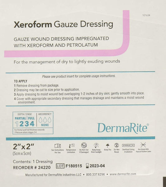 Xeroform Petrolatum 2"x2" Sterile (Bx/25) - XPG2225