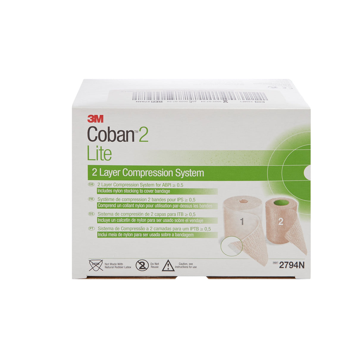 3M™ Coban™2 Lite (Bx/1)  3M™ Coban™ Compression System, 2-Layer Lite, Latex-Free, Tan - alternate view 3 - CB2794N
