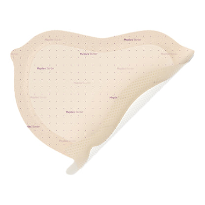 Foam Dressing Mepilex® Border Sacrum 9-1/5 X 9-1/5 Inch With Border Film Backing Silicone Adhesive Sacral Sterile/ Mepilex Sacrum 8.7" x 9.8"- Each - MLS02