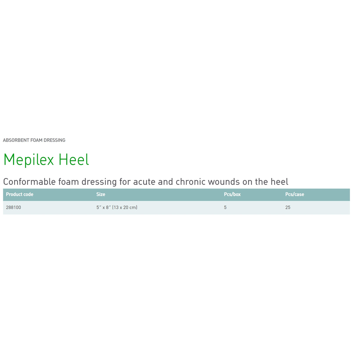 Foam Dressing Mepilex® Heel 5 X 8 Inch Without Border Film Backing Silicone Adhesive Heel Sterile (Bx/5) - alternate view 2 - 288100