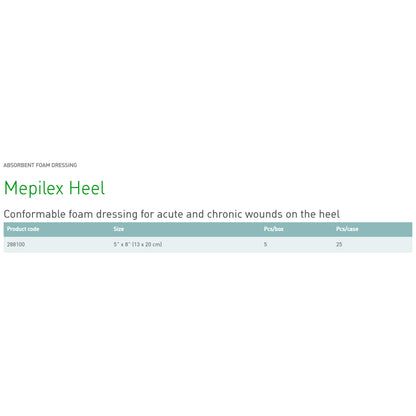Foam Dressing Mepilex® Heel 5 X 8 Inch Without Border Film Backing Silicone Adhesive Heel Sterile (Bx/5) - alternate view 2 - 288100