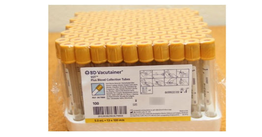 BD Vacutainer® Plus Venous Blood Collection Tube Clot Activator / Separator Gel Additive 5 mL BD Hemogard™ Closure Plastic Tube (Bx/100) - 367986