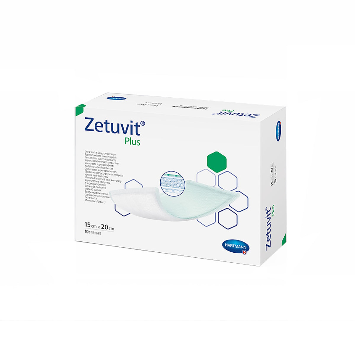 Zetuvit® Plus Super Absorbent Dressing 6 X 8 Inch Rectangle (Box of 10) - ZETUPLUS6810