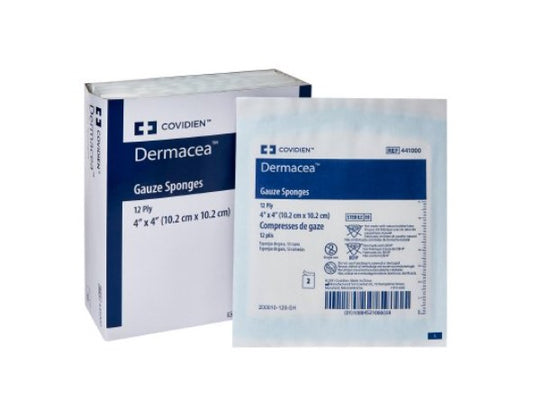 4X4 Inch Woven Gauze Sponge Non USP VII 12 PLY- Sterile- Box of 50 - S4402