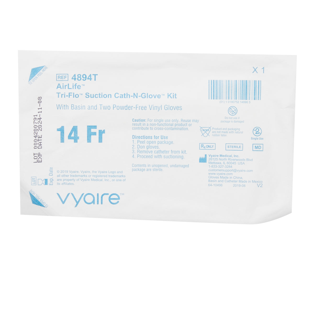 Suction Catheter Kit AirLife® Cath-N-Glove® 14 Fr. Sterile (BX/10) - alternate view 2 - 4894T