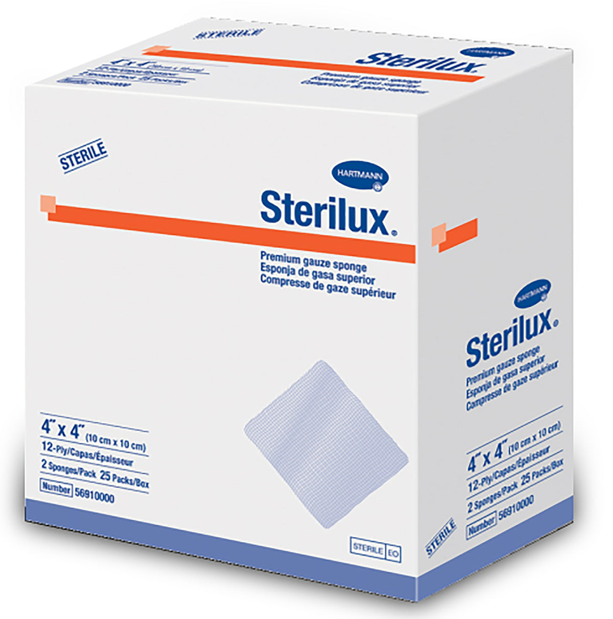 Sterilux® 12-Ply 4 X 4 Inch Sterile Gauze Sponge - Box of 50 - 56910000