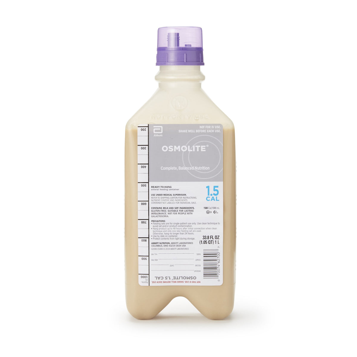 Tube Feeding Formula Osmolite® 1.5 Cal Unflavored Liquid 33.8 oz. Bottle  (Cs/8) - 62699