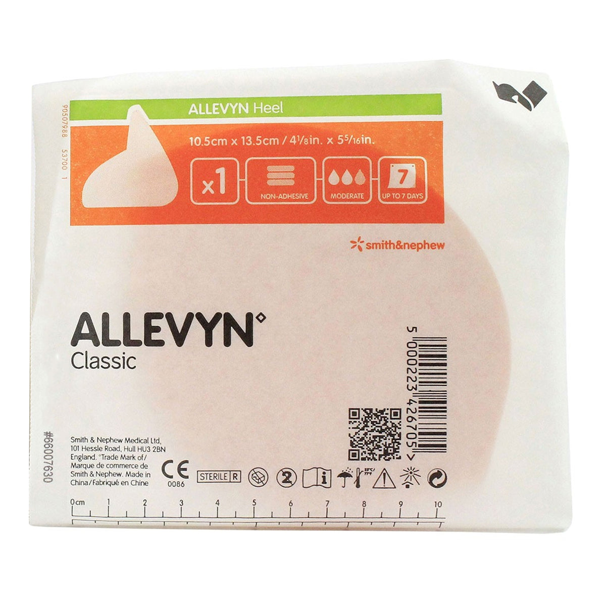 Allevyn Heel 4-1/2 X 5-1/2 Inch Without Border Film Backing Nonadhesive Heel Sterile (Box of 5) - ALLHEELNAD5