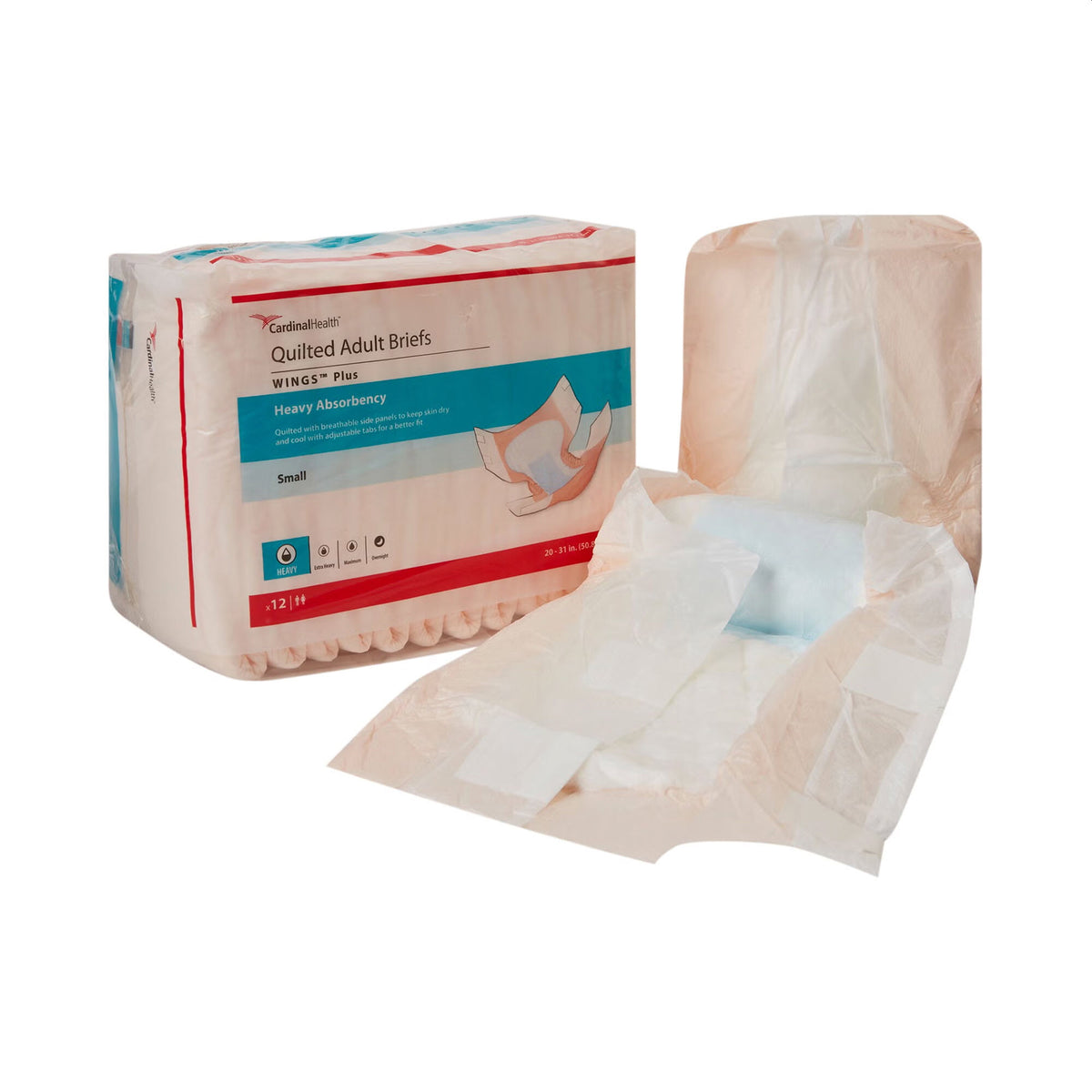 Quilted Adult Briefs with Tabs Small (Case of 96)