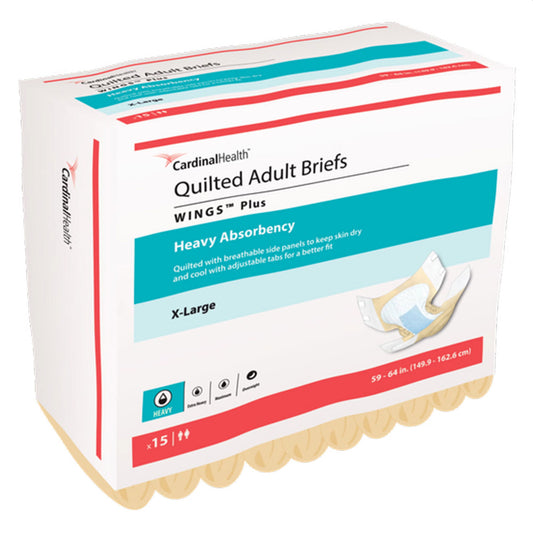 Quilted Adult Wings™ Plus Briefs with Tabs XL Unisex Disposable (Case of 60)