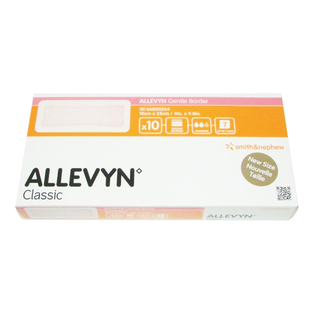 Allevyn Gentle Border 4 X 10 (Bx/10) / Foam Dressing Allevyn Gentle Border 4 X 10 Inch With Border Film Backing Silicone Gel Adhesive Rectangle Sterile (Bx/10) - 66800264