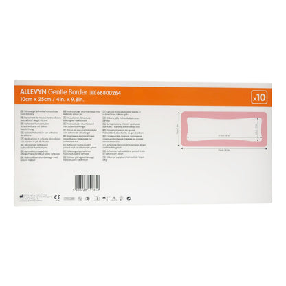 Allevyn Gentle Border 4 X 10 (Bx/10) / Foam Dressing Allevyn Gentle Border 4 X 10 Inch With Border Film Backing Silicone Gel Adhesive Rectangle Sterile (Bx/10) - alternate view 2 - 66800264