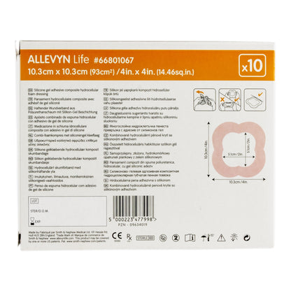 Allevyn Life Quadrilobe 4"x4" (Bx/10) /  Foam Dressing Allevyn Life 4 X 4 Inch With Border Film Backing Silicone Gel Adhesive Quadrilobe Sterile (Bx/10) - alternate view 2 - ALLQL4410